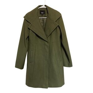 Mossimo‎ Olive Green Wool Blend Pea Coat Oversized Lapel Jacket Size Medium